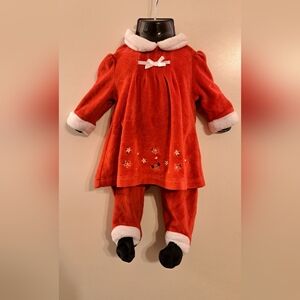 Christmas 2pc Outfit for Girls 0-6 Months Pre-Owned
